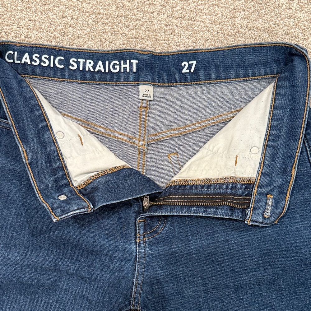 J. Crew Straight Jeans in Dark Blue